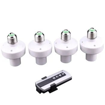 

E27 Screw Lamp Holder 315MHZ Wireless Remote Control Socket ON OFF Switch 4 Zone Lighting Cap AC 110V 220V 30 Meter Control