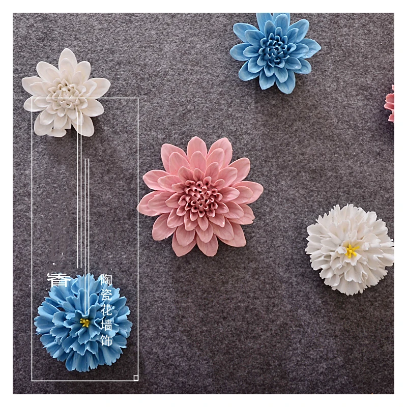 

Creative Wall Ceramic Flower Wedding Gift Home Decoration Wall Hanging Mural Crafts Hotel Livingroom Wall Background Ornaments