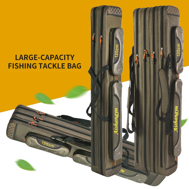 

Multifunction Portable Fishing Bag Pesca Canvas 80/90/120CM Fishing Rod 3 Layer 4 Layer Travel Carry Fishing Reel Bags XA111G