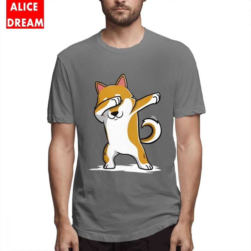 Забавная Футболка с принтом Шиба ину Мужская футболка на заказ Camiseta чистый
