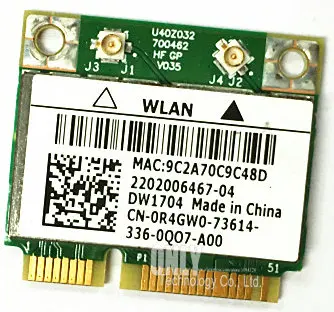 

Broadcom Bcm4314 Dw1704 Wifi N +Bluetooth R4gw0 Wireless Mini Pcie Card for Dell BCM43142HM