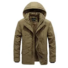 Зимние мужские Новые повседневные кашемировые теплые парки и пальто Мужчины Военная с капюшоном модные мужские парки MULTI-POCKET