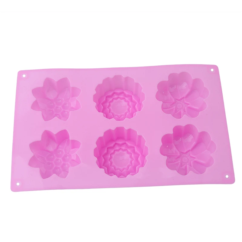 

Cake Mold Handmade Soap Mold 6 Lattices 3 Different Flower Pastry Moulds DIY Baking Tools