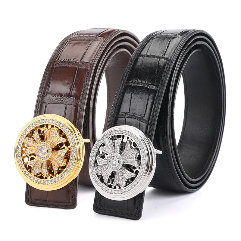

100% Genuine Crocodile Leather Men's Belt with Fashionable Temperament
