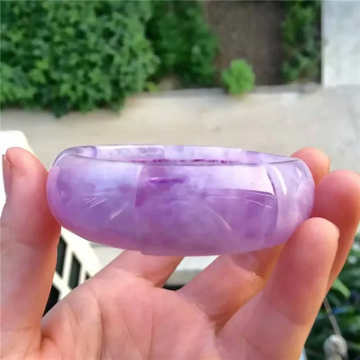 

Genuine Natural Lavender Amethyst Quartz Gemstone Rectangle Beads Fashion Bracelet Bangle Woman 20x15x9mm AAAAA Drop Shipping