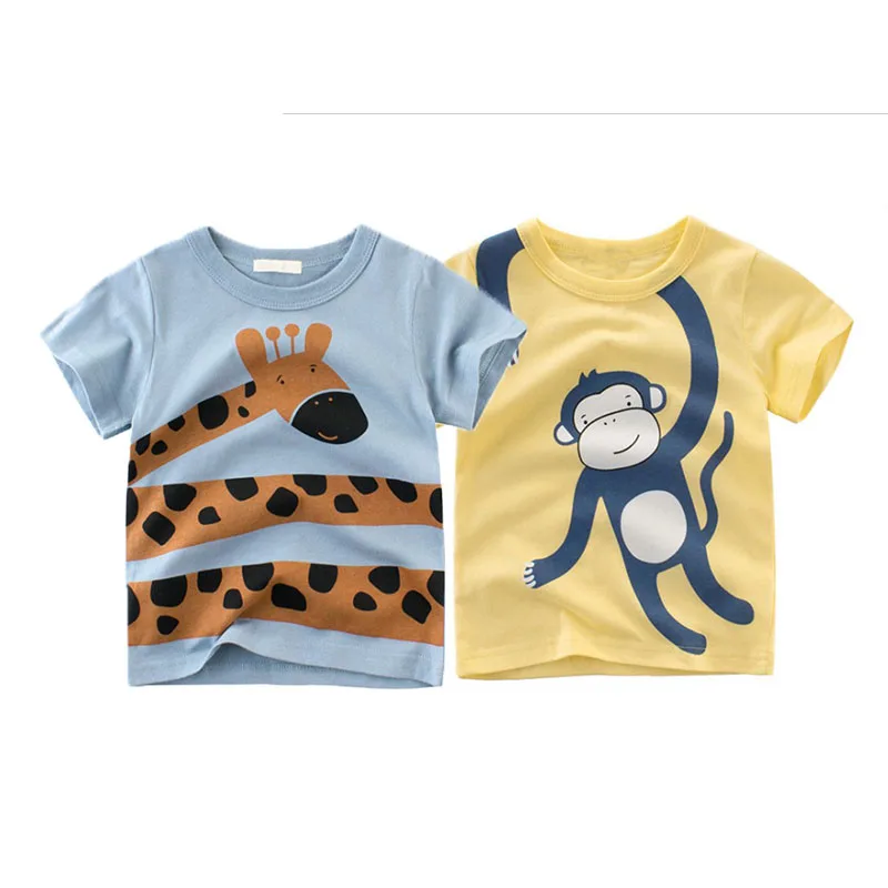 

2 pcs sets Toddler boys animals t shirt monkey new summer cotton children kids tops clothes baby boys girls tops tees t shirt