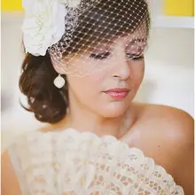 Точки тюль фаты высокое качество дешевые короткой головой два FlowersBridal вуаль на мантилья фата с расческой V833