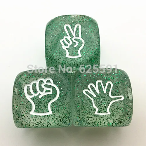 

3pc/lot High Quality 20mm Glitter Green Water Dice Bar Party Pub Fun Funny Toy Transparent Game for Sale