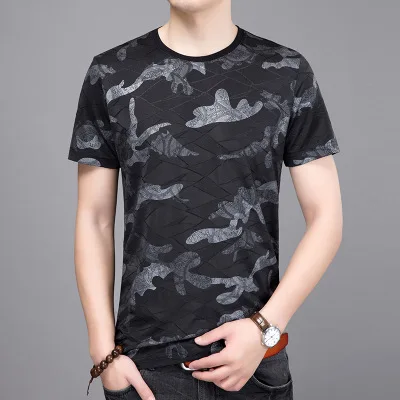 European style camouflage 3d printed fancy short-sleeved t shirt Summer 2019New quality soft cool silky luxury t shirt men M-3XL