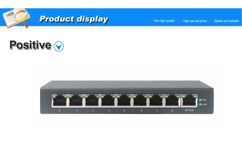 Мини-переключатель Лидер продаж 9 портов 10/100 м переключатель Ethernet с 8 портов POE, vlan, обнаружение петли