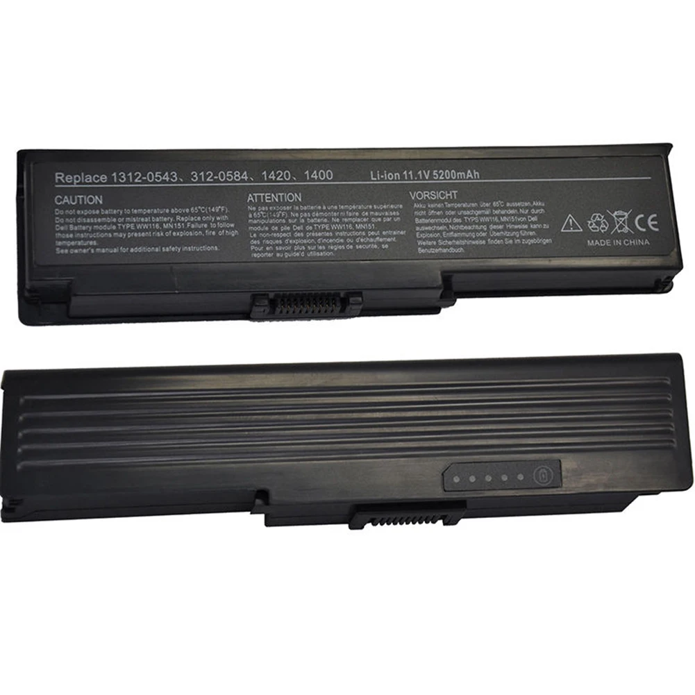 

Replacement Laptop Battery for Dell 1312-0543 312-0584 Inspiron 1420 Vostro 1400 MN151 WW116 KX117 NR433 11.1V 5200mAh 6 Cells