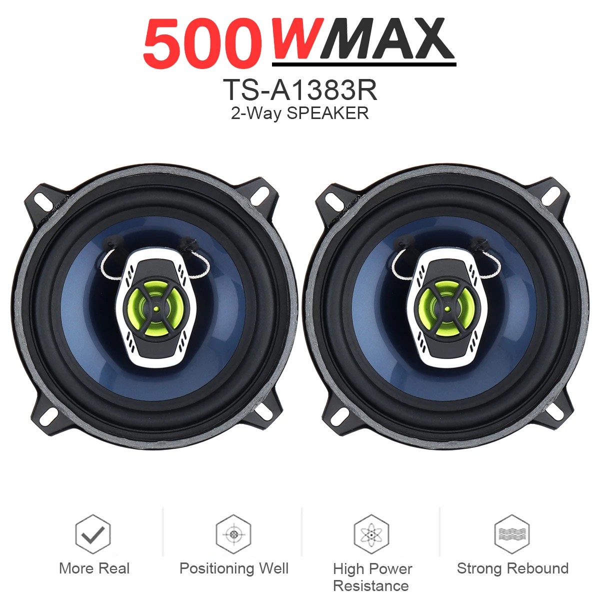 

5 Inch 500W 2 Way Car Coaxial Auto Audio Music Stereo Full Range Frequency Hifi Speakers Non-destructive Installation for Cars