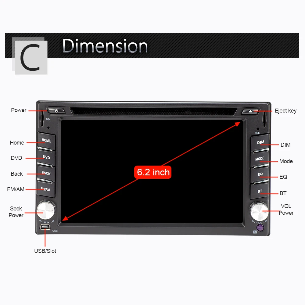 Best Eunavi 2 Din Android 8.1 TDA7851 Universal Car DVD Radio Multimedia Player Video Stereo GPS Navigation USB WIFI free camera BT 2