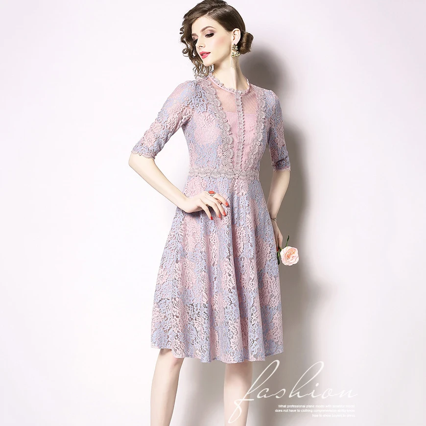 Young Gee Vestido 2019 лето осень розовое кружевное платье принцессы сексуальное