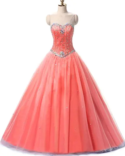ANGELSBRIDEP розовое Пышное Платье сладкий 16 роскошное милое Кристальный Тюль Плюс Размер Vestido De Debutante Формальное Пышное Платье - Цвет: Coral