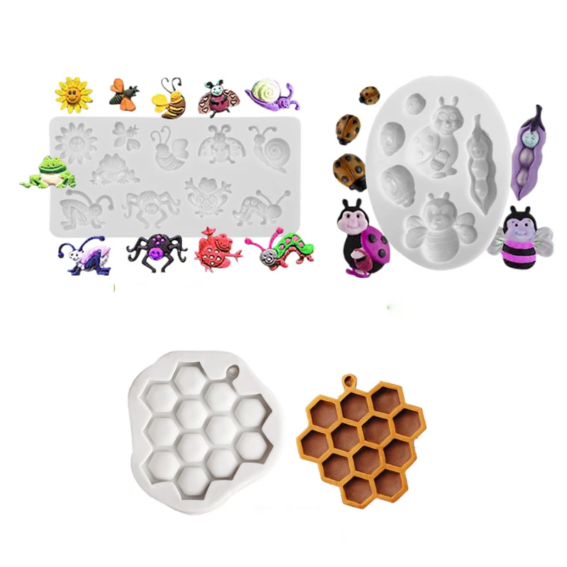 

Insect Ladybug Bee Mould Silicone Mold Fondant Cake Decorating Tool Gumpaste Sugarcraft Chocolate Forms Bakeware