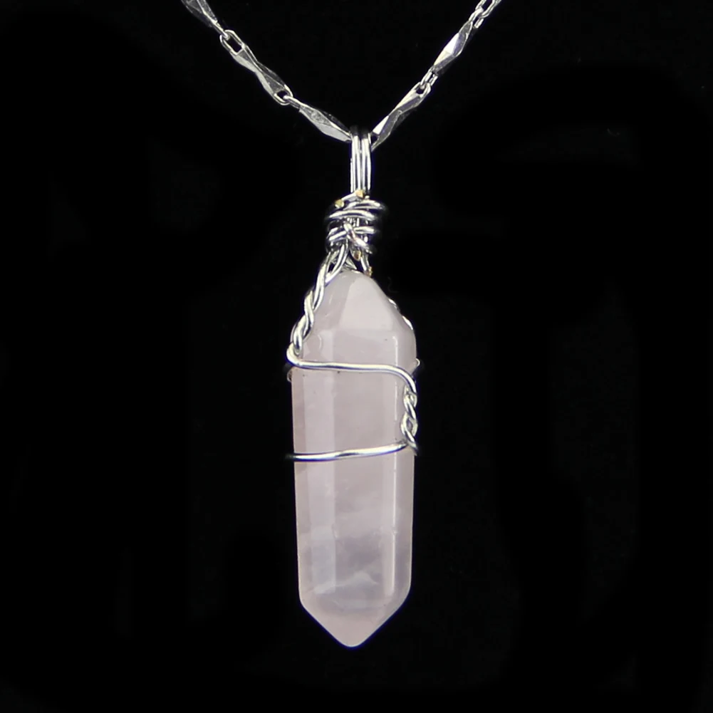 

Hot Chic Crystal Quartz Healing Point Chakra Gem Bead Stone Pendant For Necklace