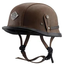 Moto Casco Unico 4 Tipi di M/L/XL Stile Tedesco Mezza Viso Tedesco Casco In Pelle Moto D’epoca Casco