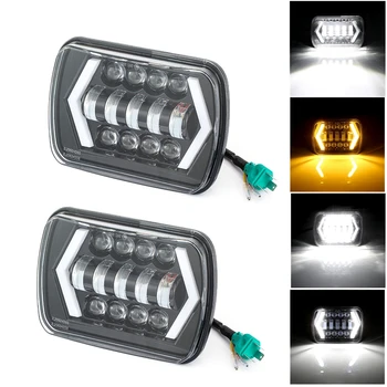 

1pair 105W 5X7 7X6 inch Rectangular Sealed Beam LED Headlight With DRL for Jeep Wrangler YJ Cherokee XJ H6014 H6052 H6054 LED