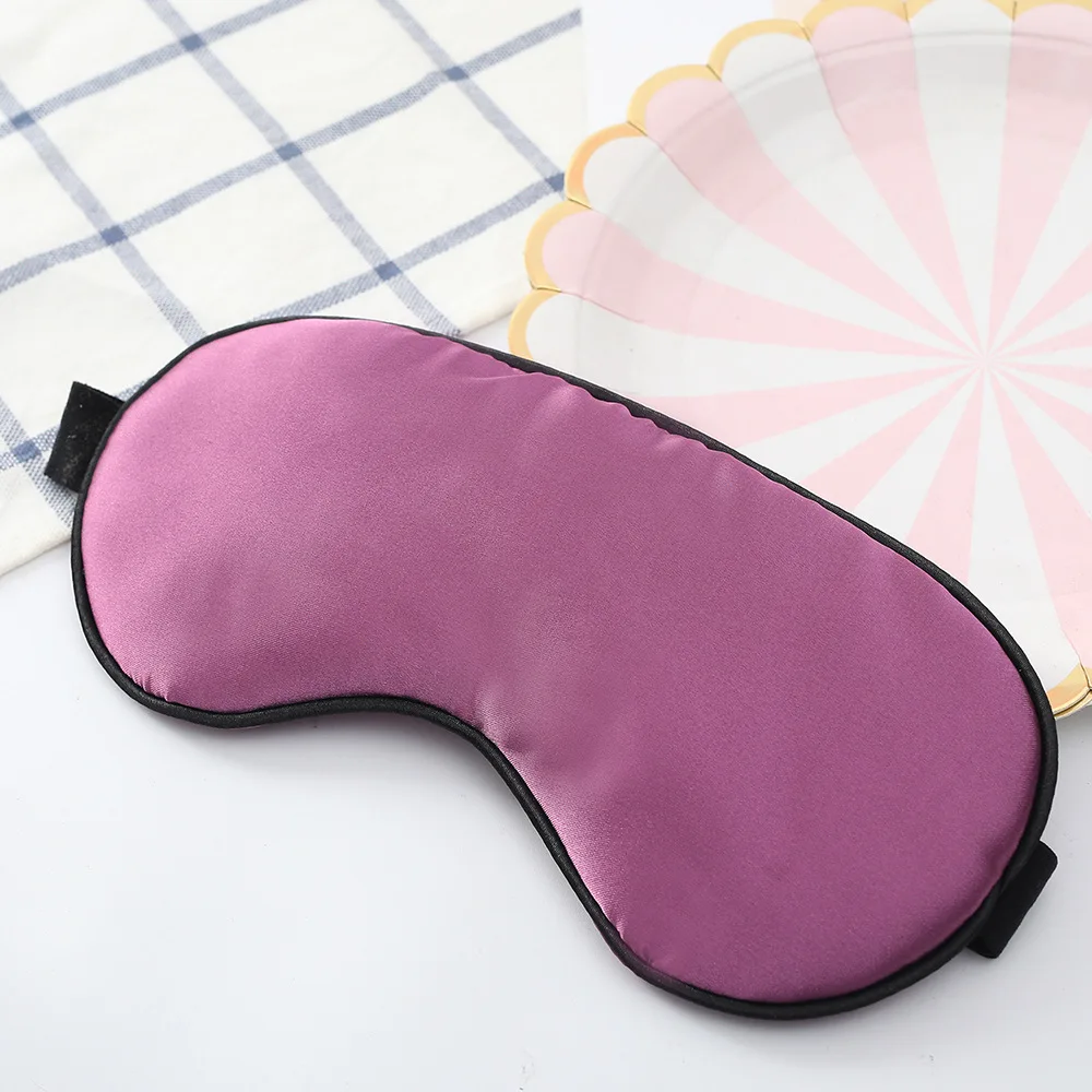 1 шт. маска для сна из чистого шелка с мягким покрытием для глаз, для путешествий, расслабляющая помощь, повязка на глаза, маска для сна, маска для ухода за глазами, инструменты для красоты - Цвет: Фиолетовый