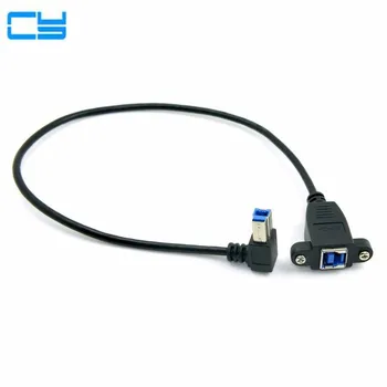 

Black USB 3.0 USB3.0 Back Panel Mount B Type Female To Right Angled 90 Degree B Type Male Extension Cable adapter connector