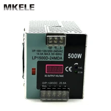 Высокая вт din рельс малый размер с цифровой монитор 500 Вт din rail импульсный источник питания LP-500-24 20.8a показывает dc напряжение