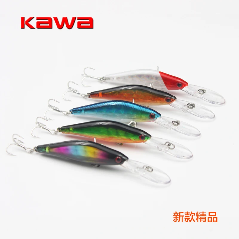 RUKE Fishing New Minnow Hard Baid Gan Hook рыба острый белый никель длинный/короткий язык 7cm7. 4g/6.5cm6.7g