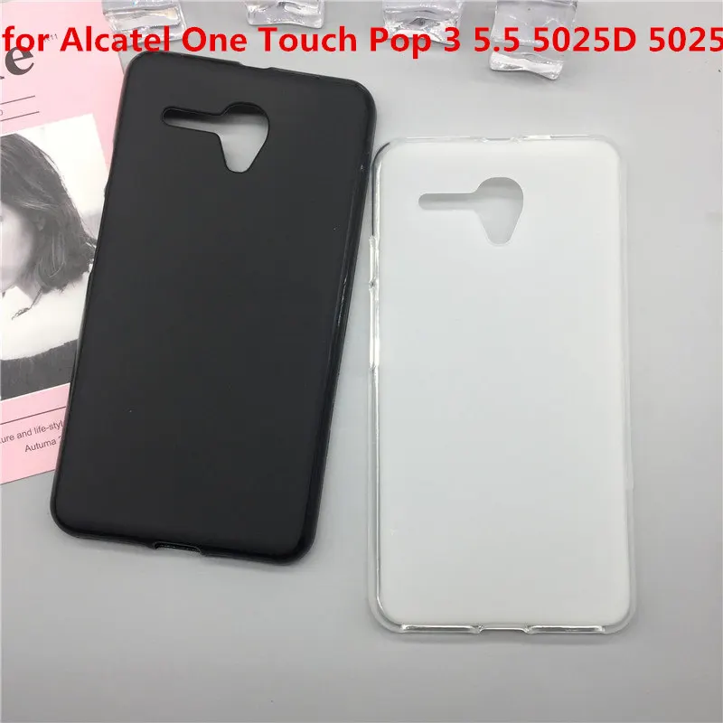 

Original TPU Phone Case Covers for Alcatel One Touch Pop 3 5.5 5025D 5025 Matte Soft Silicone Back Cover Cases Capa Funda Para