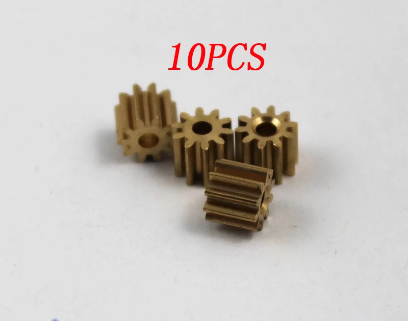 10PCS/LOT 0.5 Modulus 10T Copper Gear Metal Hollow Cup Shaft Gearwheel Principal Axis Pinion Spare Parts for RC Airplane Model | Игрушки и