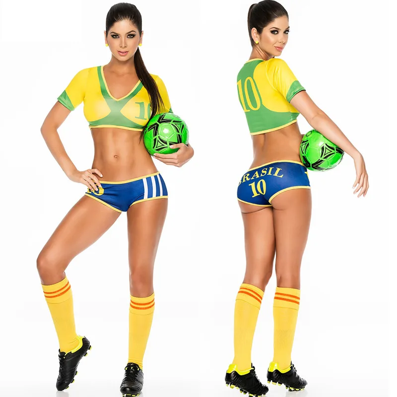 أنيمي تأثيري ل التشجيع كرة القدم الطفل زي تنكري لفتاة الكبار مثير النساء الصدرية مجموعة قصيرة و الجوارب مباراة الرياضة في كرنفال حزب