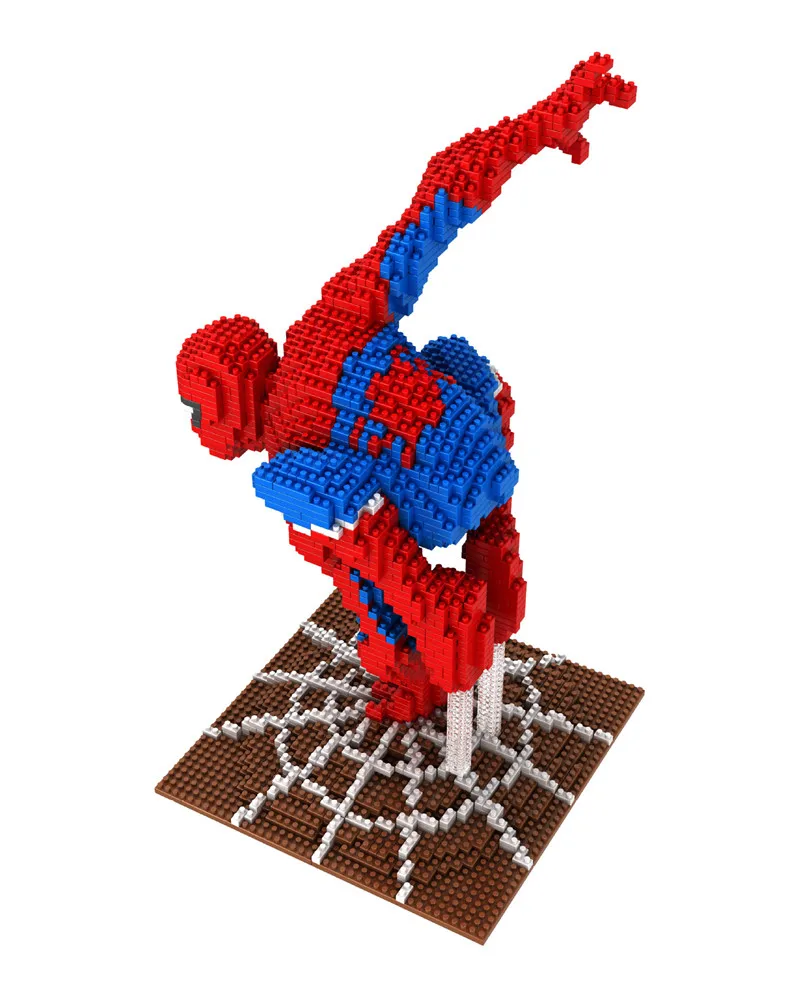 Big Size Super Hero Thor Spiderman Micro Building Blocks Toys Funny Kids DIY Movie Cartoon Spider Man Figures Educational Toys (1)