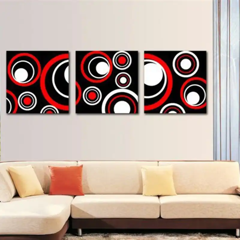 Pintura De Pared De 3 Paneles Hecha A Mano Cuadros De Arte Pintado