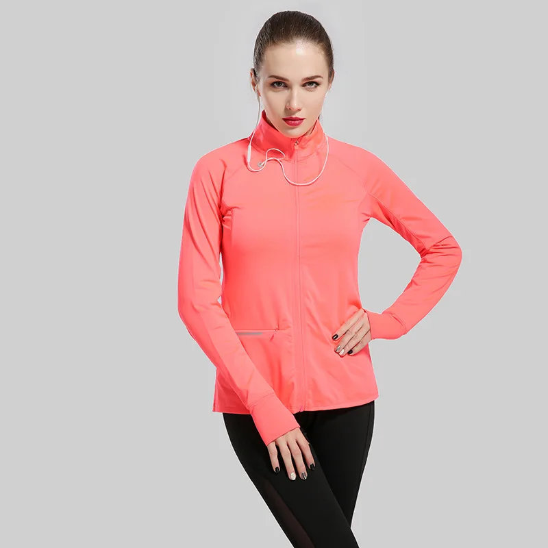 

Women's Running Jacket Stretchy Running Sports Jackets Full Zip Activewear Coat with Thumb Holes Workout Yoga Track Jacket