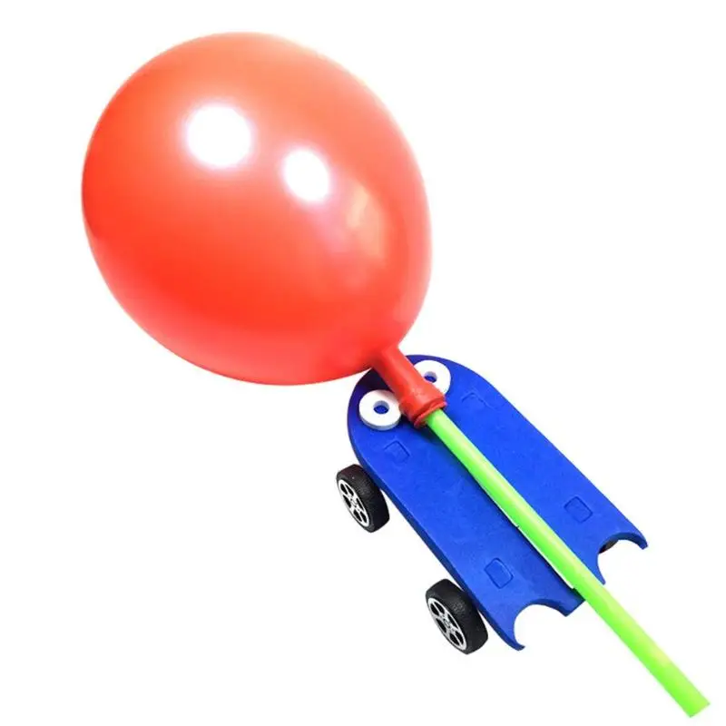 

DIY Balloon Power Car Kit Technology Opposite Reaction Science Experimental Toys for Children Invented Educational Develop Toys