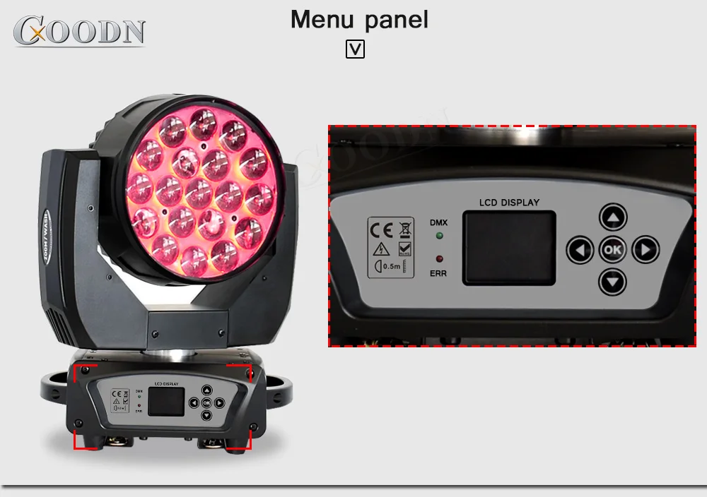 19X15 Вт Светодиодный фонарь с зумом и движущейся головкой RGBW для мытья для Dj оборудования