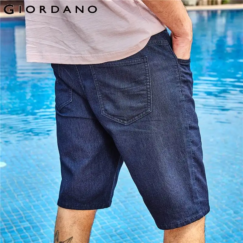 Шорты Giordano мужские летние тонкие с эластичной талией и завязками|Джинсы| |