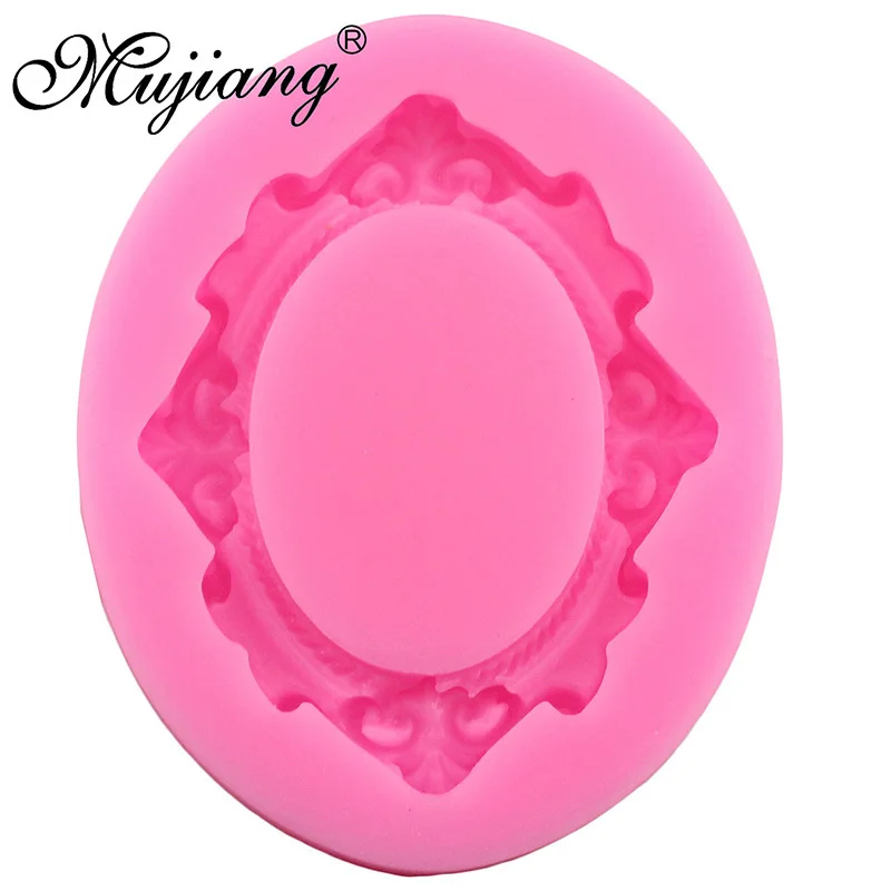 DIY Mirror Fondant Cake Decorating Tools Frame Cupcake Chocolate Wedding Cake Border Silicone Molds Kitchen Baking Moulds