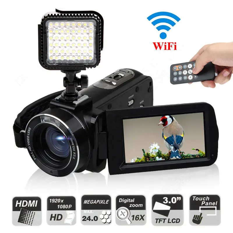 

Ordro HDV-Z20 3" LCD 16X Digital Video Camcorder 24MP Full HD 1080P DV Camera+LED Fill Light