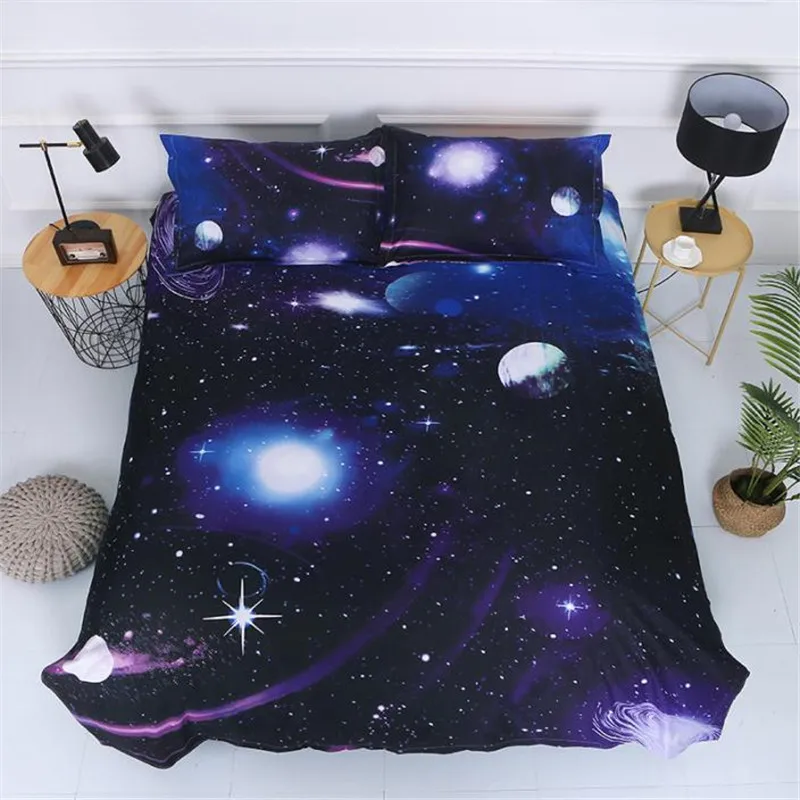 

Cool Galaxy Planet Pattern Bedding Sets 2/4pcs Soft Comfortable Family Set Sheet Duvet Cover Pillowcase Flat Sheet Bed Linings