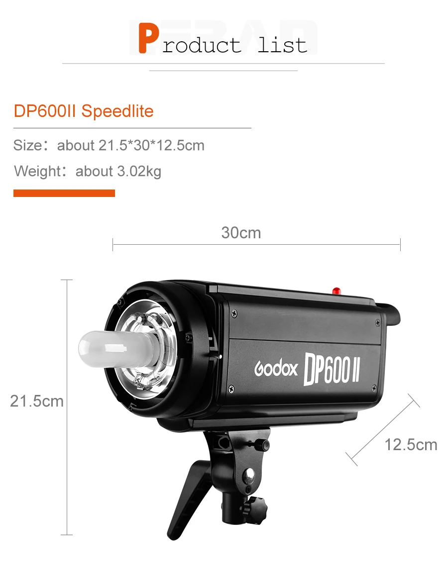 DHL 1800Ws Godox DP600 II 3x600 Ws Фотостудия вспышка светильник ing, софтбокс, светильник, стойка, штанга для фотостудии кронштейн светильник