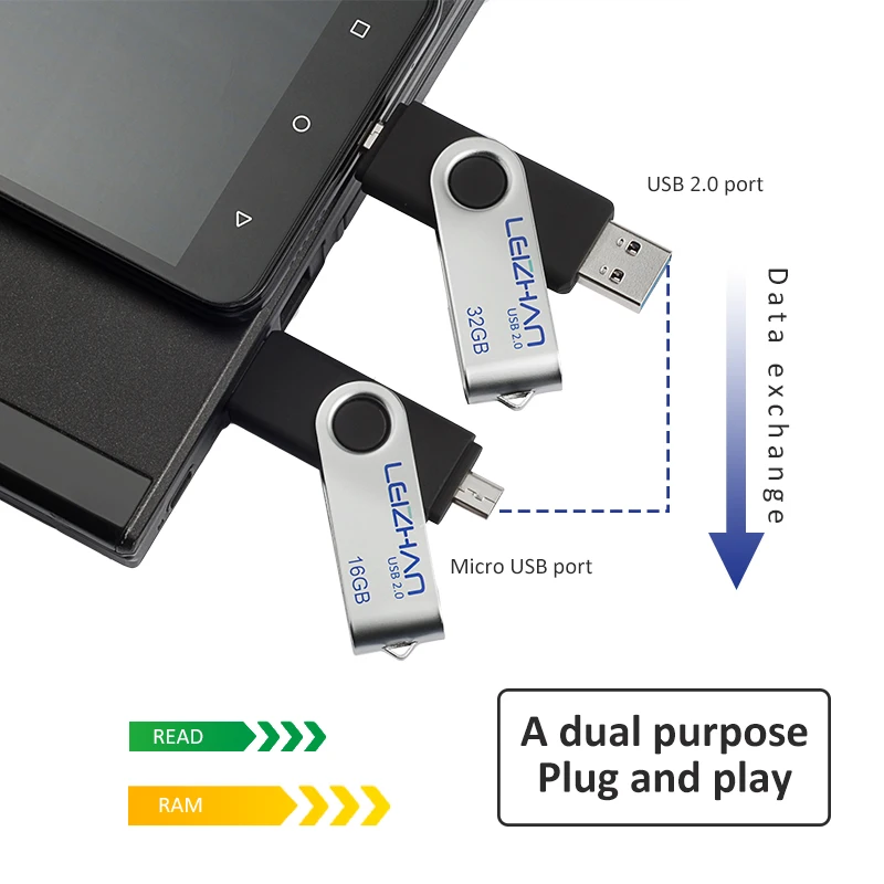 Usb флеш накопитель LEIZHAN 128 ГБ 32 android 64 otg флешка 16 микро 8 4 Гб usb|USB флэш-накопители| |