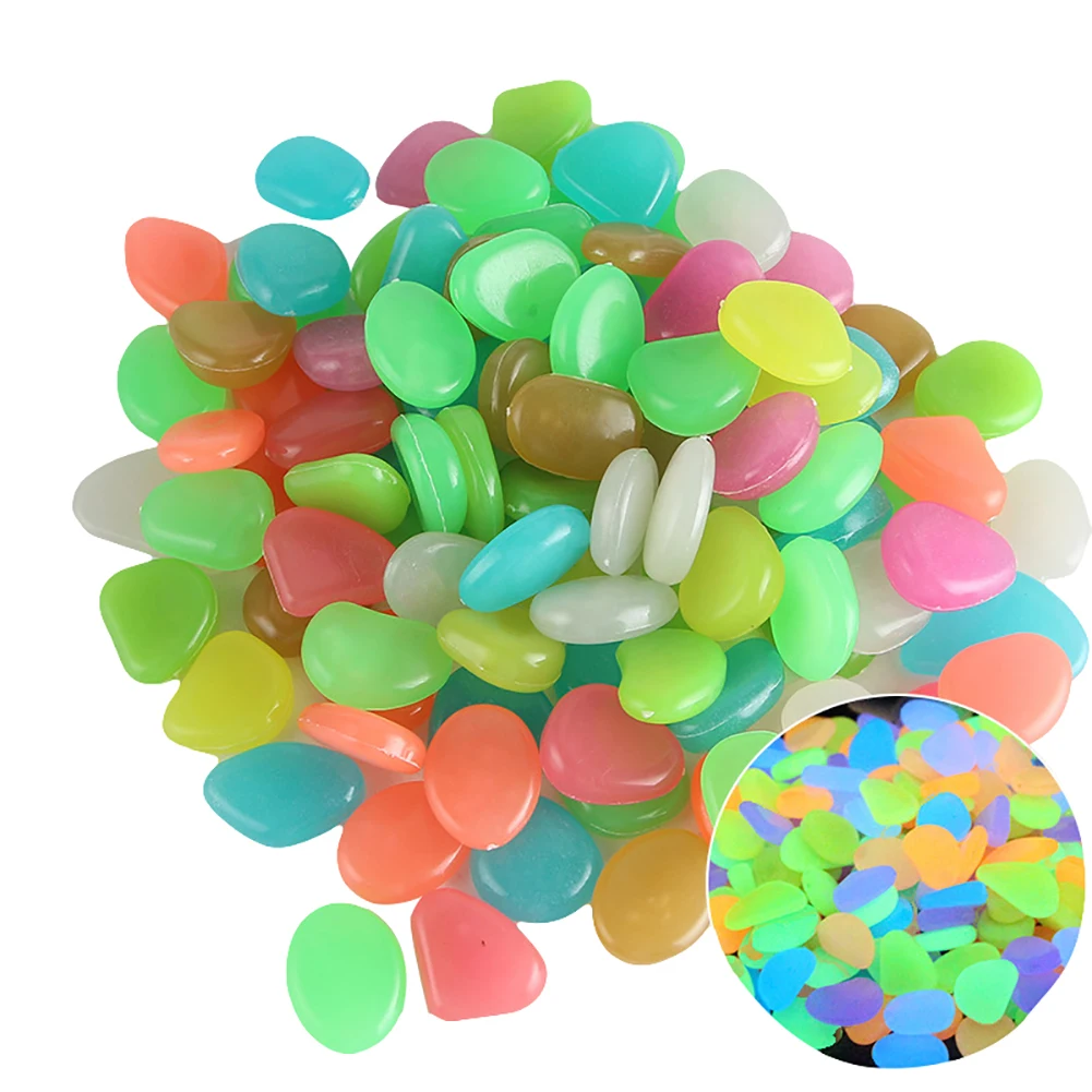 10Pcs Glow in the Dark Garden Pebbles Glow Stones Rocks for Walkways Garden Path Patio Lawn Garden Yard Decor Luminous stones