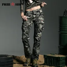 Band Military Style Camouflage Women’s Pants High Quality Mid Waist Cargo Camouflage Army Green Leisure Trousers Capris GK-9370B