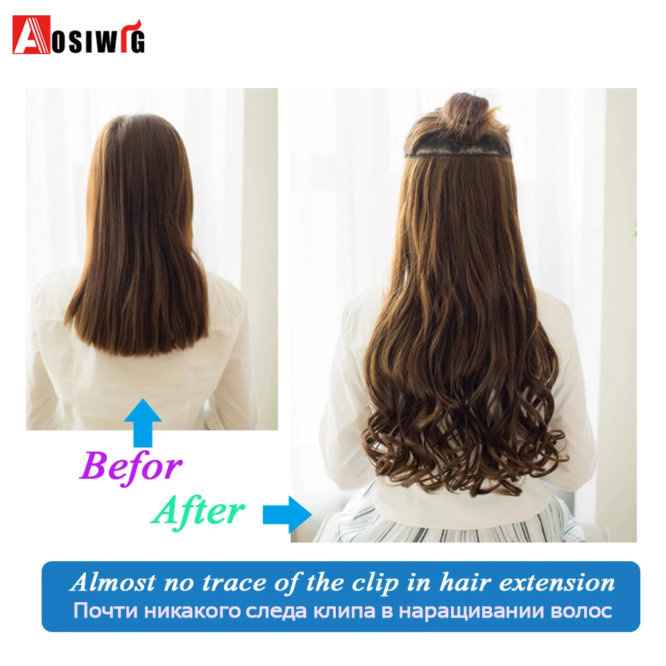 AOSIWIG 5 clips on Curly Thick Hairpiece clip in Hair Extensions Heat Resistant Fiber Synthetic Hair Party Cosplay For Women AOSIWIG 5 clips on Curly Thick Hairpiece clip in Hair Extensions Heat Resistant Fiber Synthetic Hair Party Cosplay For Women