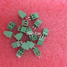 50 шт. в партии Универсальный 2,54 мм шаг 2 Pin 2 полюса PCB винт клеммный блок разъем