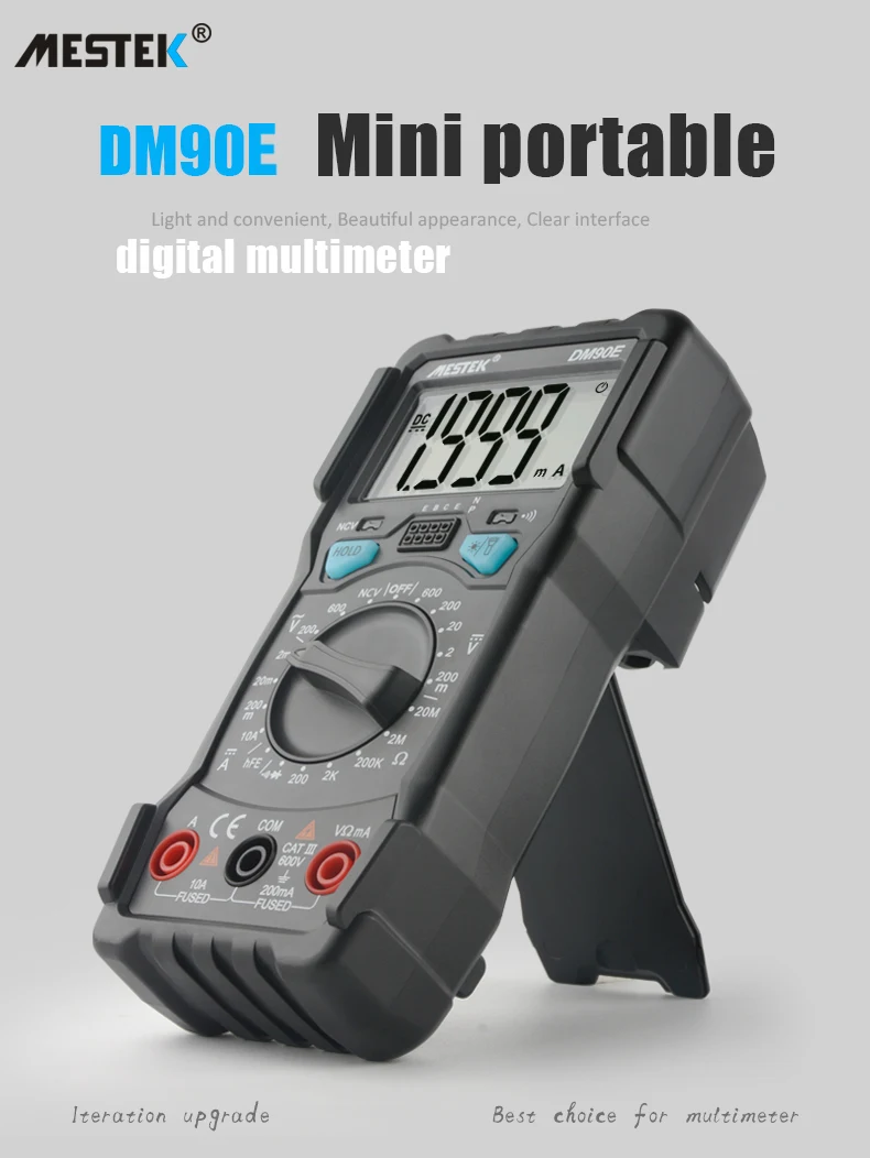 MESTEK DM90E мультиметр DC/AC Измеритель сопротивления тока NCV True RMS портативный цифровой мультиметр измерительный инструмент