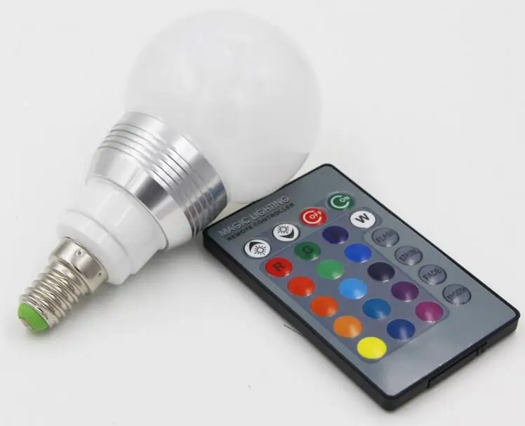 AC85-265V RGB светодиодный светильник 3 Вт E27 E14 GU10 светодиодный 16 цветов сменная лампа несколько цветов с пультом дистанционного управления светодиодный светильник - Испускаемый цвет: E14