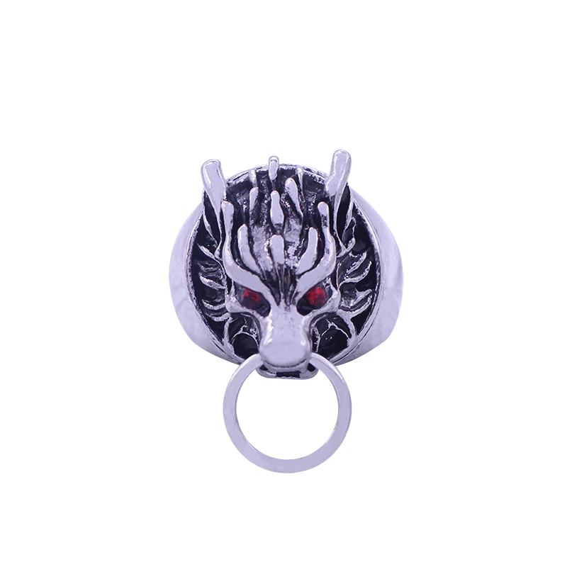 

2019 Punk Cool Wolf Head Rings Titanium Steel Animal Rings For Men Male Biker Jewelry For Men Red Eyes Wolf Rings Drop Shipping