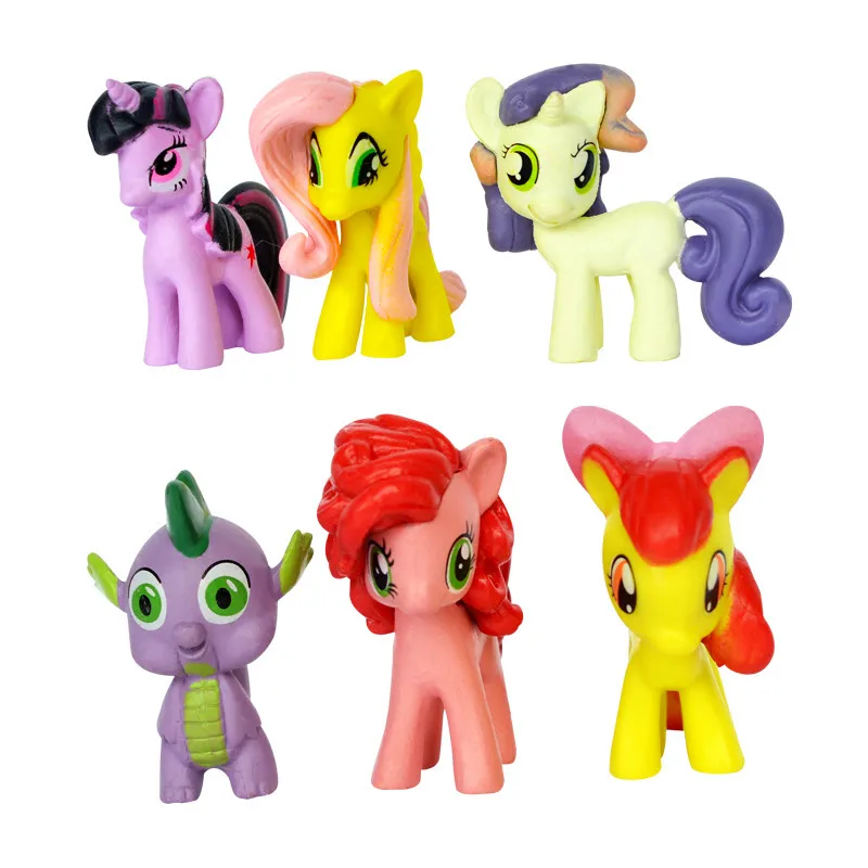 12pcs/set Unicorn Horses Cute Rainbow Dash Horse Princess Unicorn Toys For Children Horse Toy for Girls Doll Birthday Gift