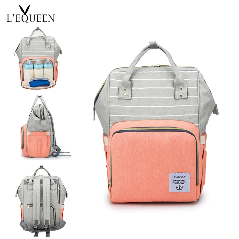 

Fashion Mummy Striped Maternity Nappy Bag Large Capacity Baby Bag Bolsa Maternidade Designer Nursing Bag For Mother Baby Diaper